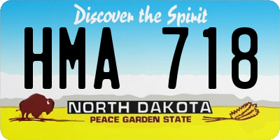 ND license plate HMA718