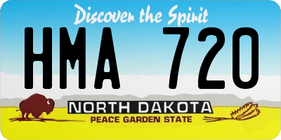 ND license plate HMA720