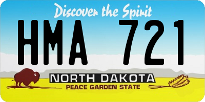 ND license plate HMA721