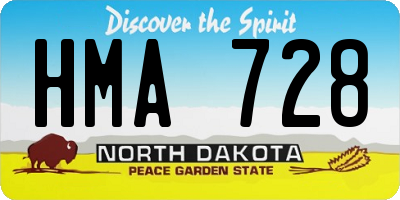 ND license plate HMA728