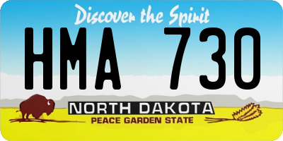 ND license plate HMA730