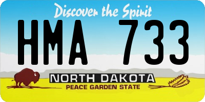 ND license plate HMA733
