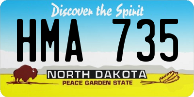 ND license plate HMA735