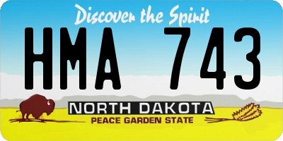 ND license plate HMA743