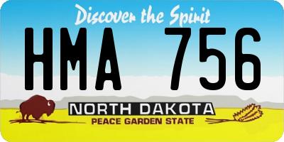 ND license plate HMA756