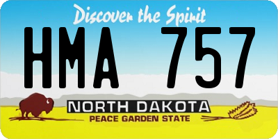 ND license plate HMA757