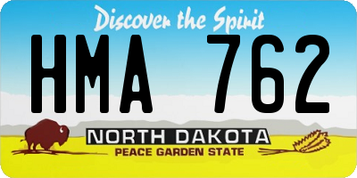 ND license plate HMA762