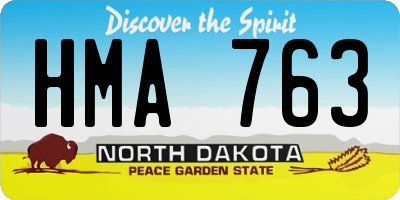 ND license plate HMA763