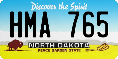 ND license plate HMA765