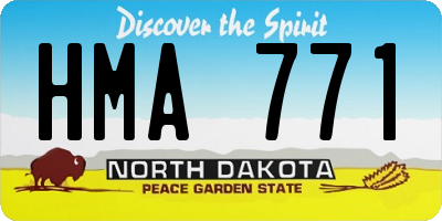 ND license plate HMA771