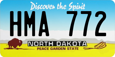 ND license plate HMA772