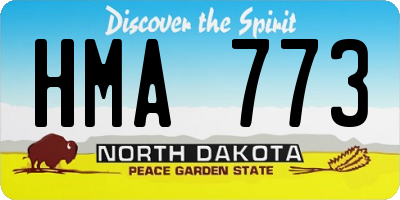 ND license plate HMA773
