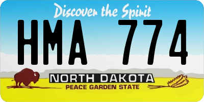 ND license plate HMA774