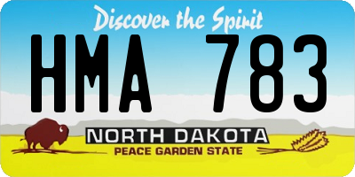 ND license plate HMA783