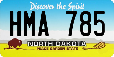 ND license plate HMA785