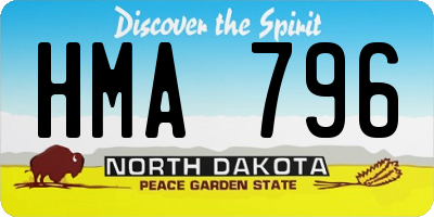ND license plate HMA796