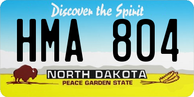 ND license plate HMA804