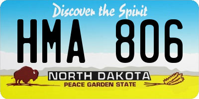 ND license plate HMA806