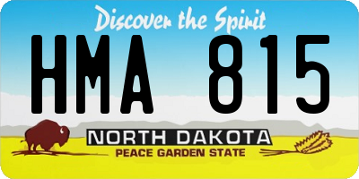 ND license plate HMA815