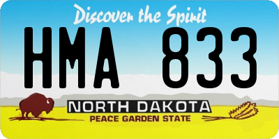 ND license plate HMA833