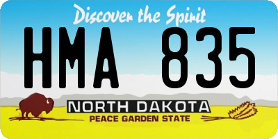 ND license plate HMA835