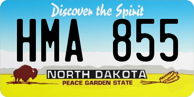 ND license plate HMA855