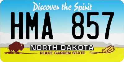 ND license plate HMA857
