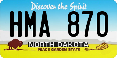 ND license plate HMA870