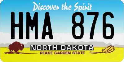 ND license plate HMA876