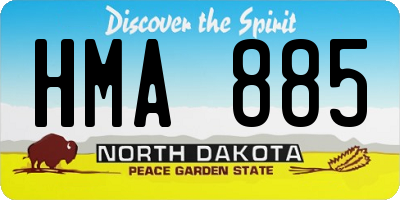 ND license plate HMA885