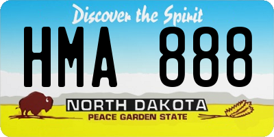 ND license plate HMA888