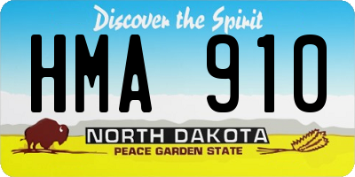 ND license plate HMA910