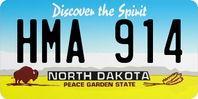ND license plate HMA914