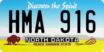 ND license plate HMA916