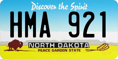 ND license plate HMA921