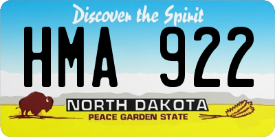 ND license plate HMA922