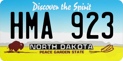 ND license plate HMA923