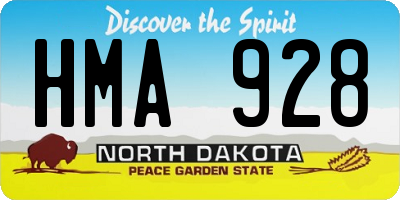 ND license plate HMA928