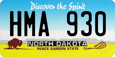 ND license plate HMA930