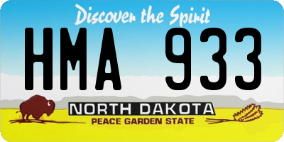 ND license plate HMA933