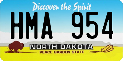 ND license plate HMA954
