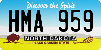 ND license plate HMA959