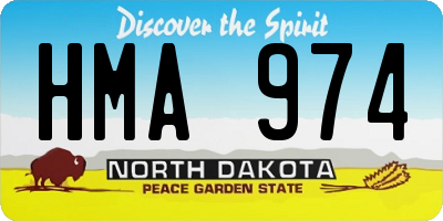 ND license plate HMA974
