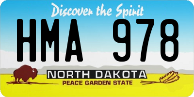 ND license plate HMA978