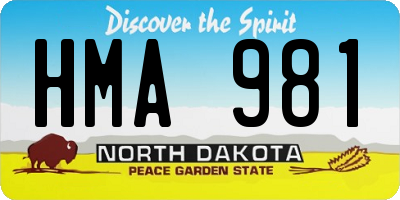 ND license plate HMA981