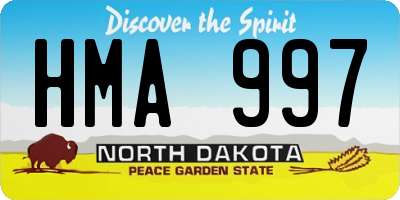 ND license plate HMA997