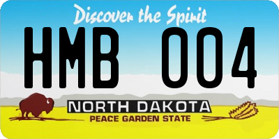 ND license plate HMB004