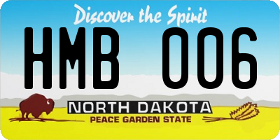 ND license plate HMB006