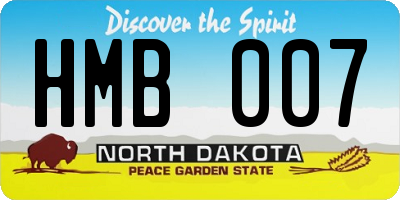 ND license plate HMB007