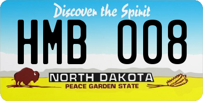 ND license plate HMB008